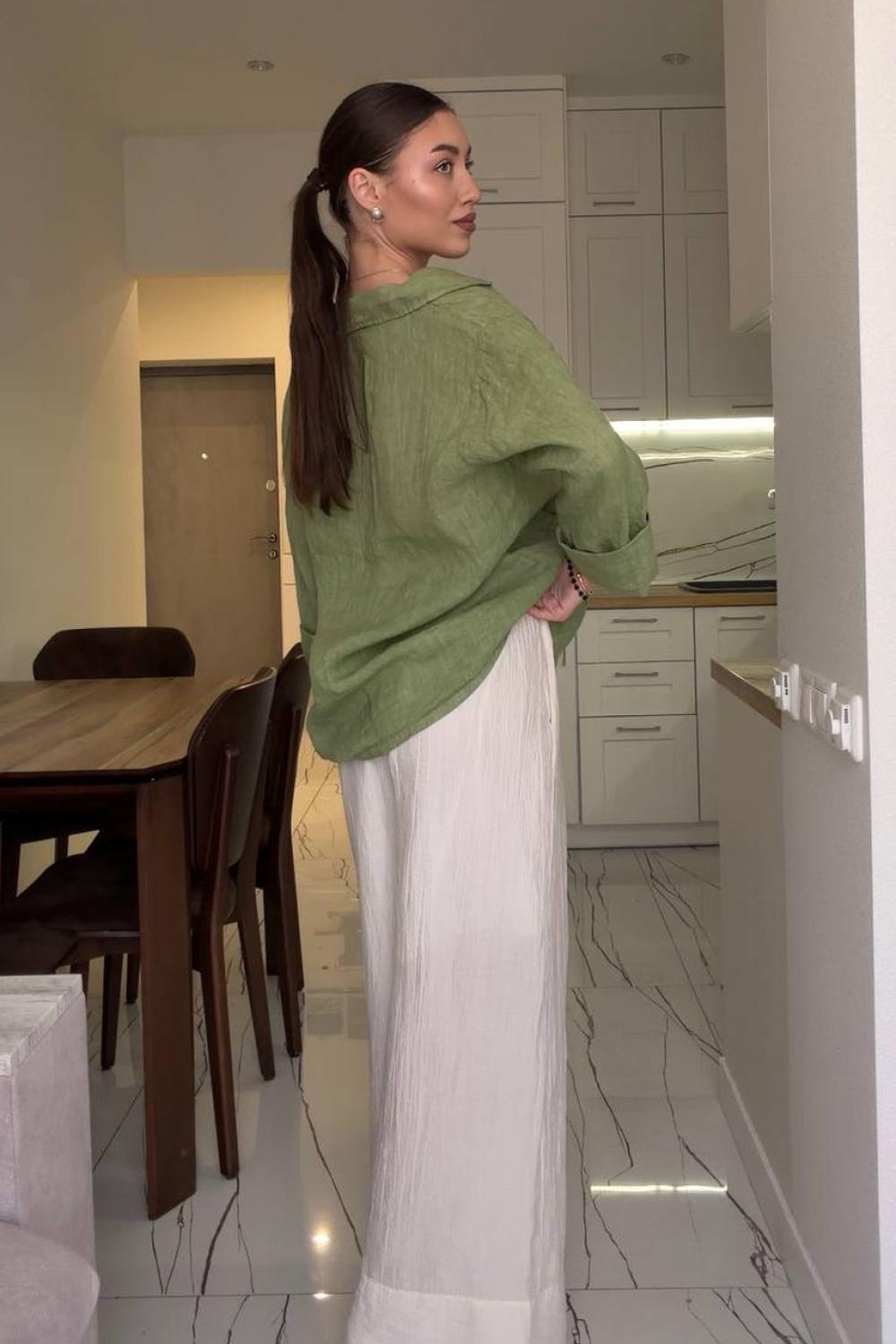 Штани молочні палаццо з тенселу mihos_ecru_pants