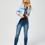 Parka jacket Zhinocha Vesnyana blue L-KU-2803 MOODO