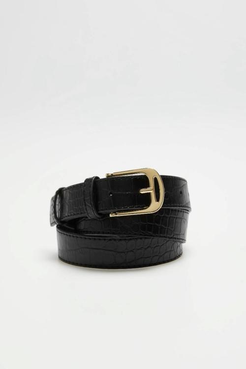Black women's eco-leather belt