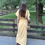 Maxi dress yellow L-SU-4046 Moodo