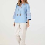 Women's embroidered linen shirt