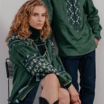 EMBROIDERED GEM women's embroidered linen emerald