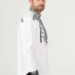 Men's embroidered shirt white