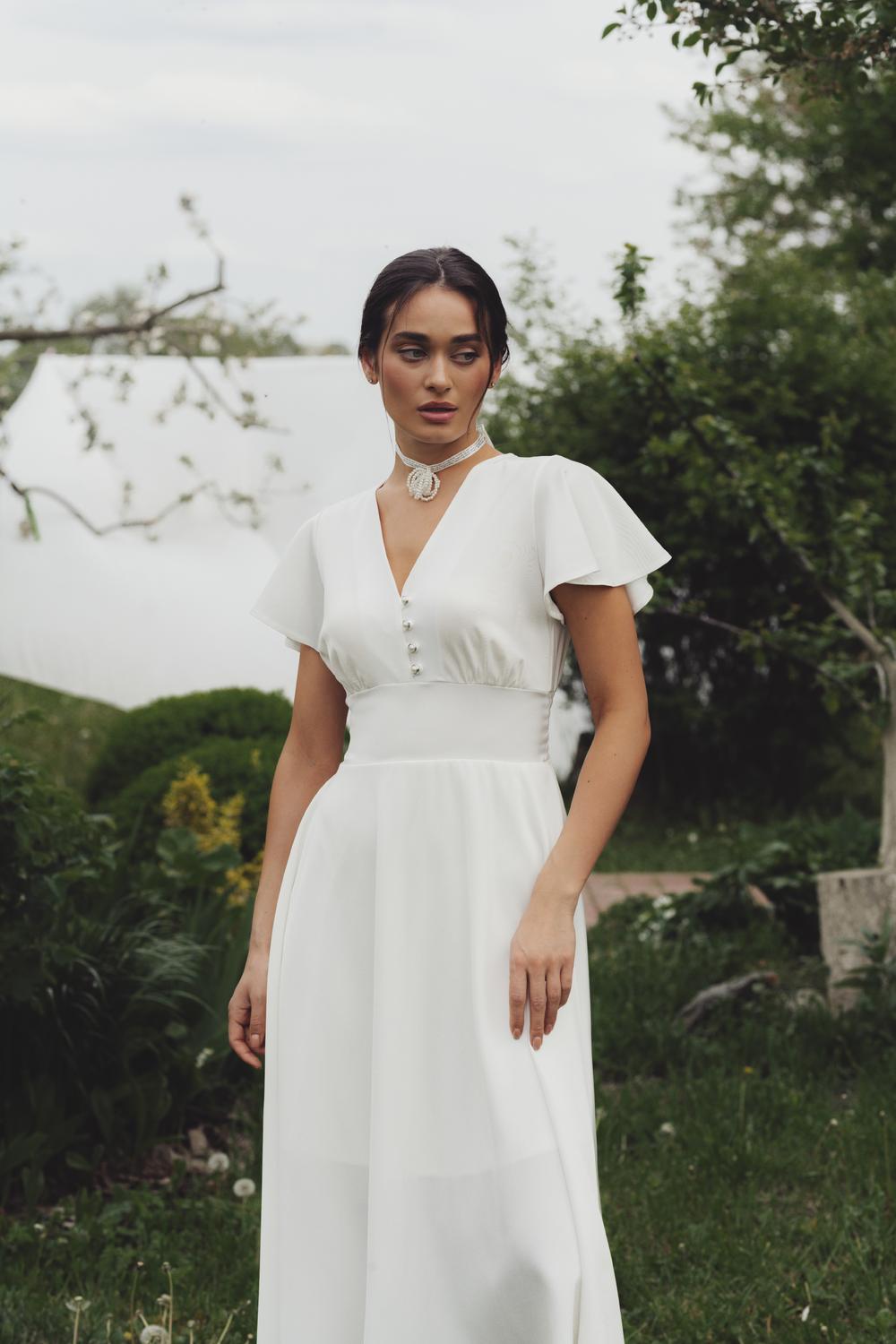 Formal milk midi dress Stolyarchuk 852