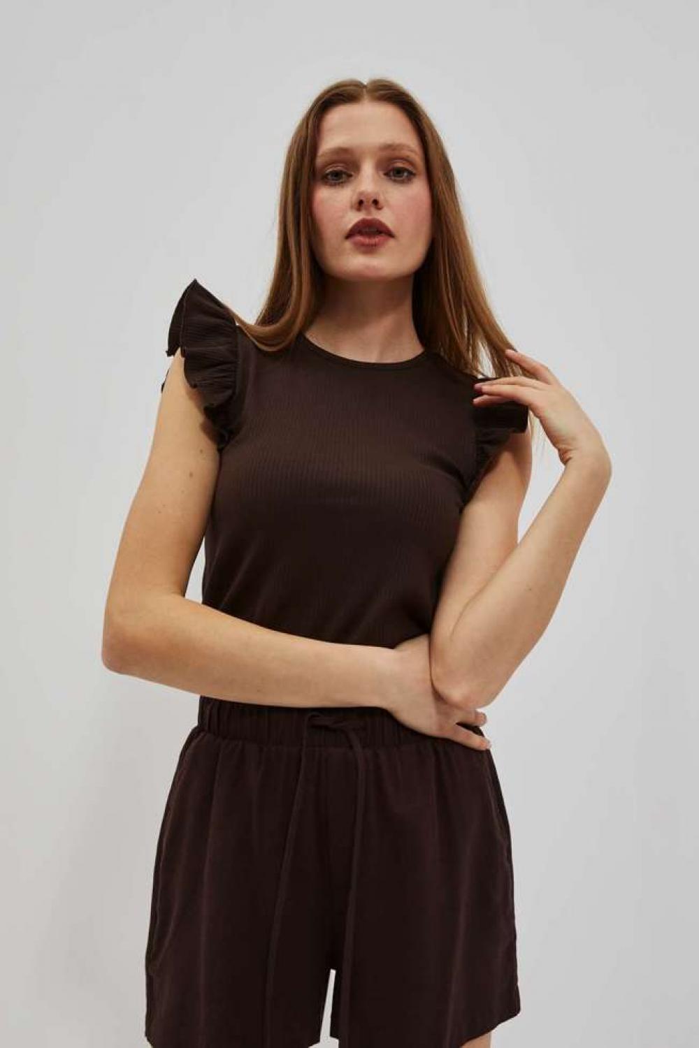 Brown striped top L-TS-4071
