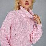 Светр жіночий теплий рожевий 2481 BELLISE