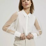White blouse with transparent sleeves
