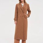 Жіноче довге пальто у кольорі camel