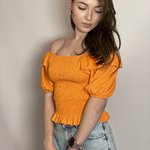 Stylish orange top-rubber Roket fashion