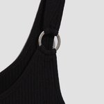 Black striped top L-TS-4063 Moodo