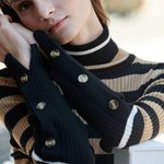 Гольф camel в чорну смужку FW20-005-K-Realiz