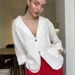 White linen jacket white_long