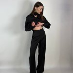 Women's black silk suit, trousers with blous STIMMA