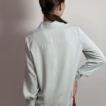 Блуза шифонова світло-сіра 6403 AZURI