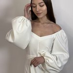 Сукня кльош коктельна молочна Lavanda