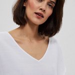 Blouse white with short sleeves Moodo L-KO-3743