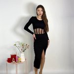 Сукня чорна романтична сілуетна з корсетом 1430 Artmon