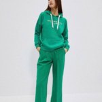 Green cotton hoodie