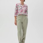 Pink blouse in floral print