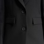 Black classic jacket with added wool