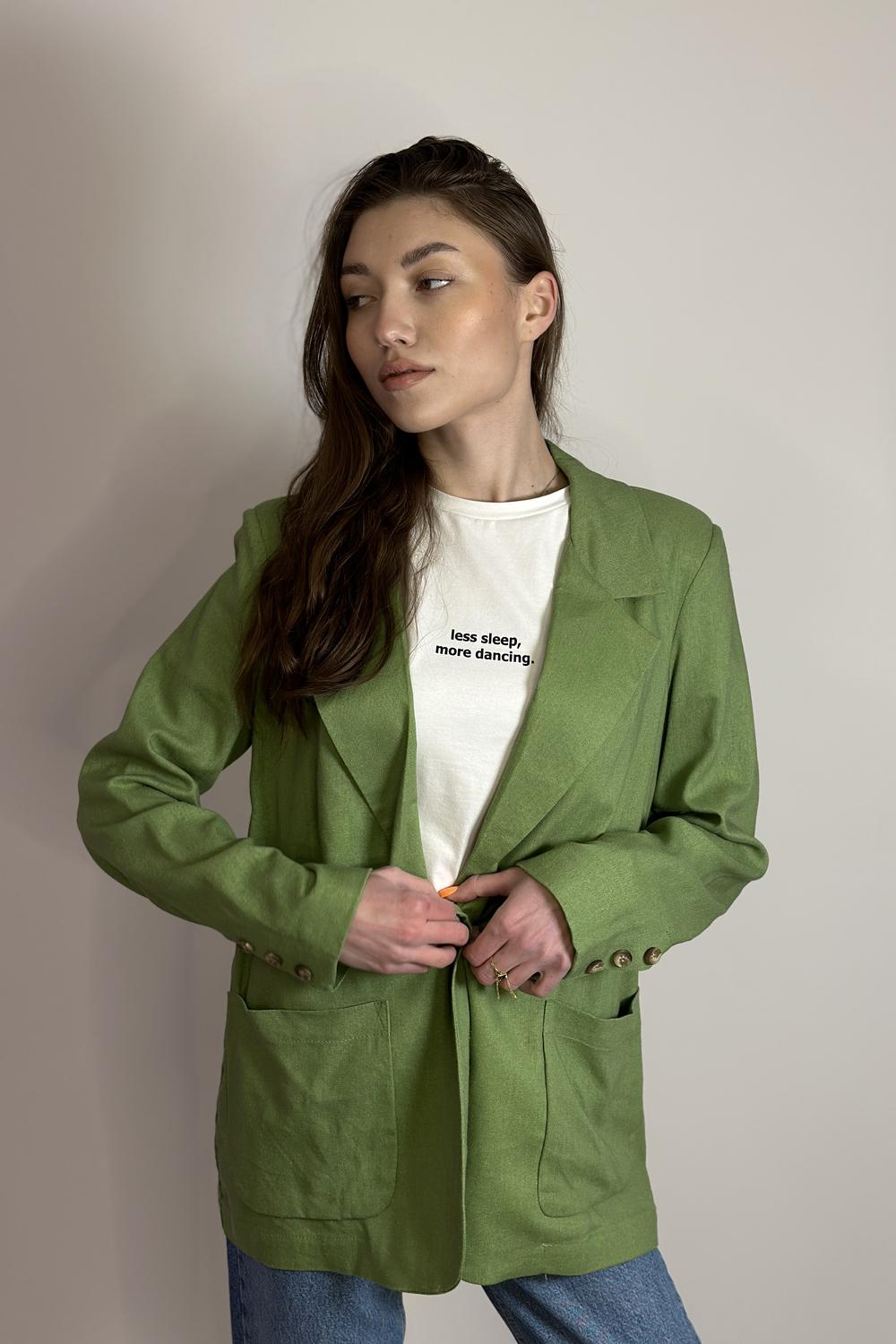 Olive linen jacket Azuri 6035