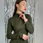Knitted olive dress 22AH096 LAURA+MAX