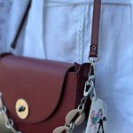 Burgundy leather bag premium quality France FREDERIC