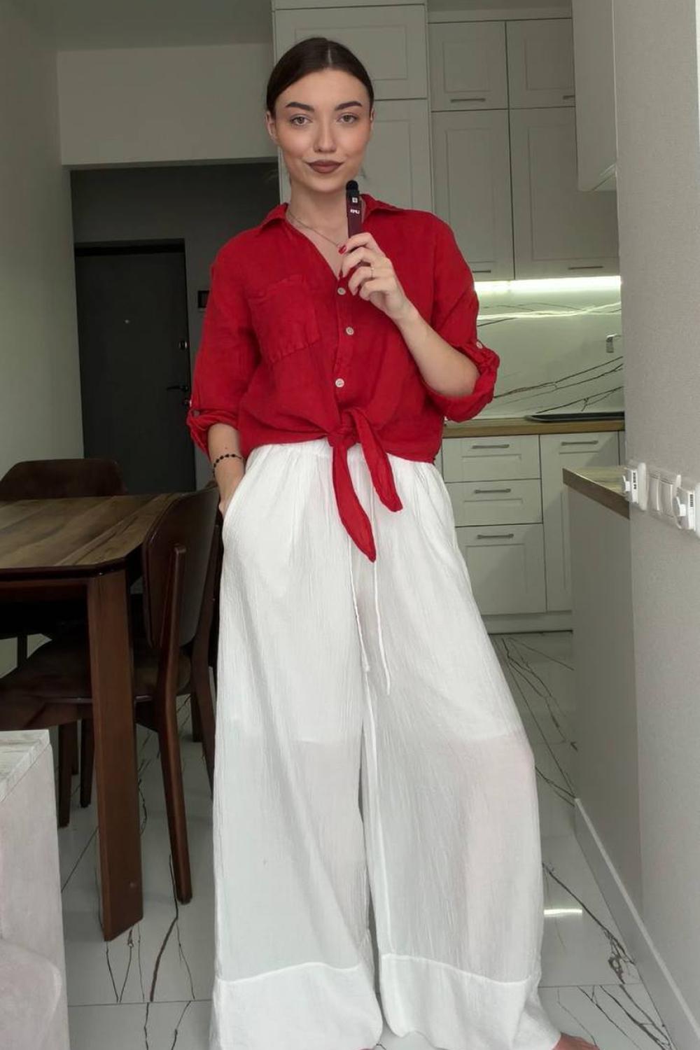 Штани білі палаццо з тенселу mihos_white_pants