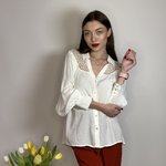 Блуза молочна з мереживом Almae