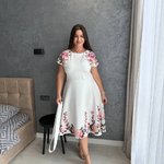 Powder embroidered dress