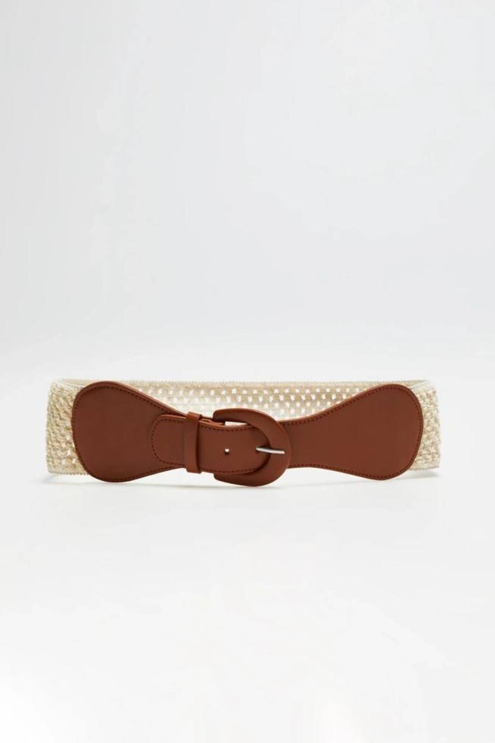 Beige braided belt