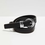 Black eco-leather belt for women L-PA-4004 MOODO