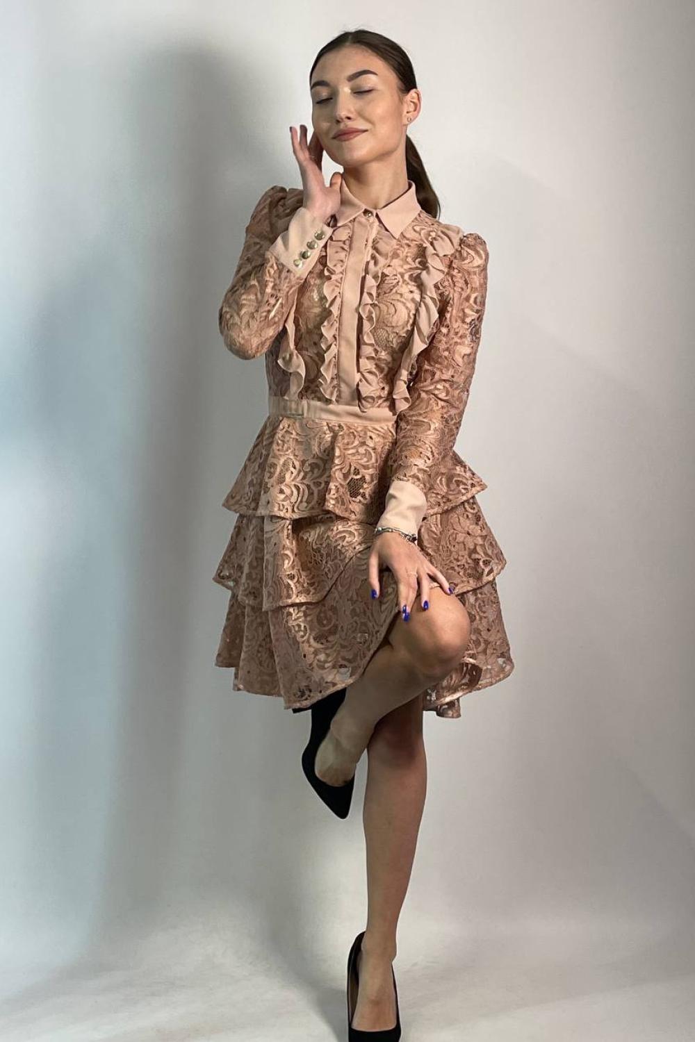 Dress beige openwork BABYLON ES980