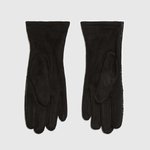Black women's warm eco-leather gloves Z-RE-4205 MOODO