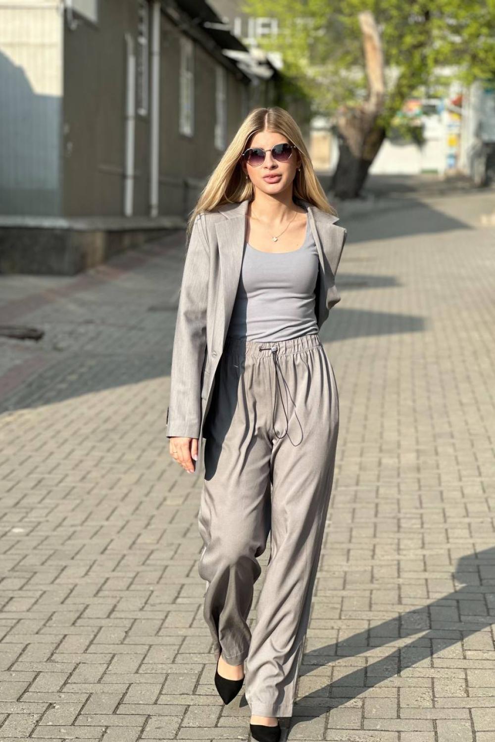 Gray tencel pants