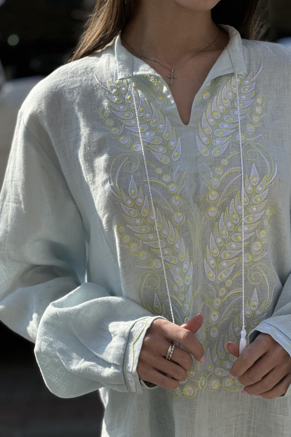 EMBROIDERED GEM embroidered linen shirt for men