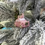 New Year's pendant/ Car pink with Christmas tree