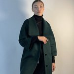 Пальто жіноче демісезонне з вовни смарагдове Mirella moda