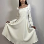 Сукня з гудзиками коктельна молочна Lavanda