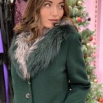 Пальто жіноче зимове вовняне з хутром чорнобурки Mirella moda