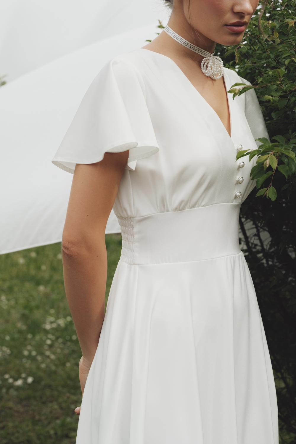 Formal milk midi dress Stolyarchuk 852