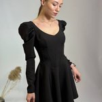 Сукня міні чорна корсетна 906