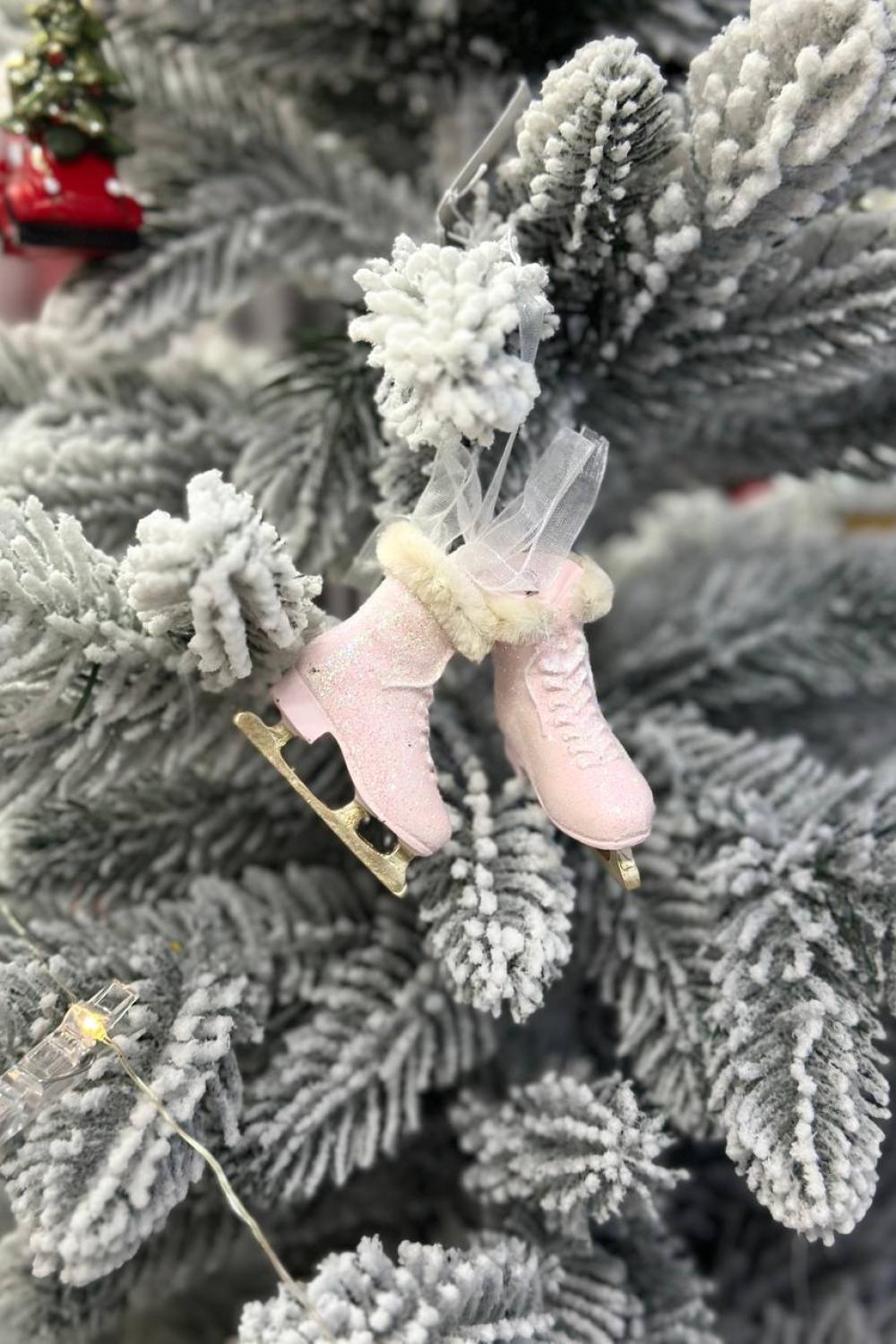 New Year's pendant/ Pink skates
