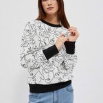 White sweatshirt with a print