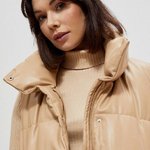 Beige eco-leather vest