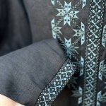 Embroidered shirt for men Ethnic black with khaki EMBROIDERED GEM