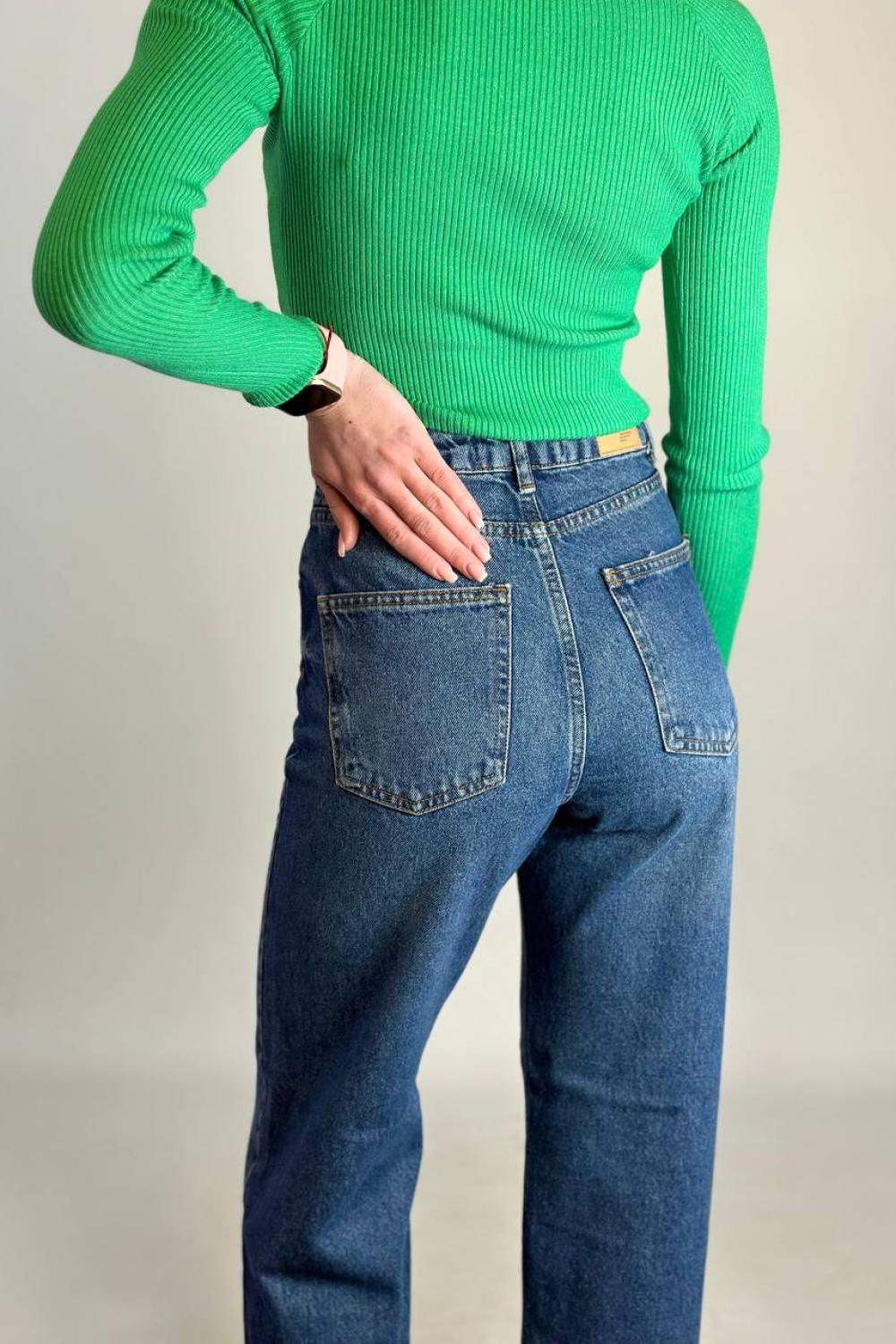 Women's straight blue jeans 2478