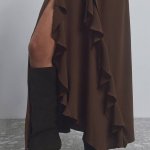 A long loose-fitting dress with ruffles