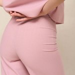 Pink linen palazzo pants 470 Roy