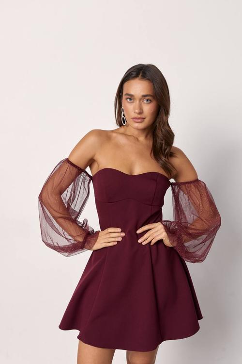 Marsala mini dress 1453.2